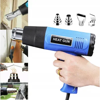 Horkovzdušná pistole HORKOVZDUŠNÁ PISTOLE SILNÁ S PLYNULOU REGULACÍ 2 teploty + 4 TRYSKY