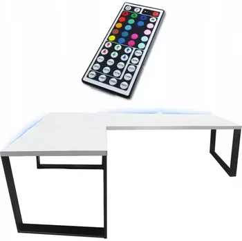 Kancelářská sestava Psací Stůl Roh. Loft Low Bílý 180x120x2,8 Model 1