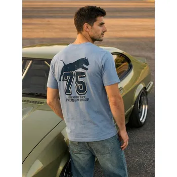 Sinsay - Bavlněná košilka s potiskem - světle modrá - 269HL-50X - 269HL-50X-XL