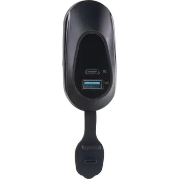 Autodíl USB QC3.0 + USB-C PD3.0 zásuvka 12 - 24V, montáž na povrch, 34710.1