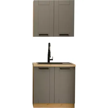 Kuchyňská linka Kuchyňská linka Luna dustgrey/artisan 80cm bez pracovní desky