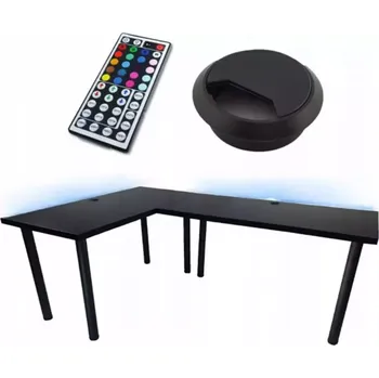 Kancelářská sestava Psací Stůl Roh. Low Černá 180x120x2,8 Model 2