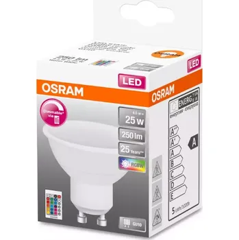 LED žárovka OSRAM RGB 4,5W 2700K GU10 + dálkový ovladač