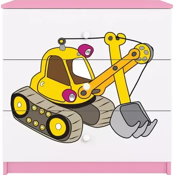 Dětský pokoj Dětská komoda Babydreams růžová - Bagr