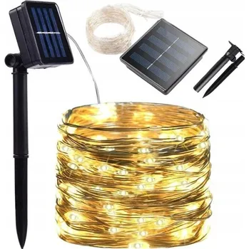 Venkovní osvětlení Drátek Solární zahradní světla 100 LED IP44 Teplá bílá Světelný řetěz