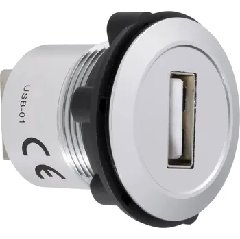 Elektrická zásuvka TRU COMPONENTS USB-01 USB vestavný konektor zásuvka, vestavná USB zásuvka typ A ⇔ USB zásuvka typ A Množství: 1 ks