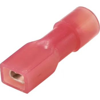 TRU COMPONENTS TC-11599324 faston zásuvka Šířka zástrčky: 2.8 mm Tloušťka konektoru: 0.8 mm 180 ° plná izolace červená 1 ks