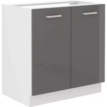 Kuchyňská skříňka Sonia 80ZL 2F BB šedá lesk/bílá