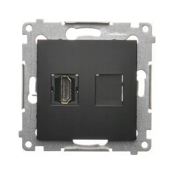 Elektrická zásuvka Anténní zásuvka nástěnná Kontakt-simon černá