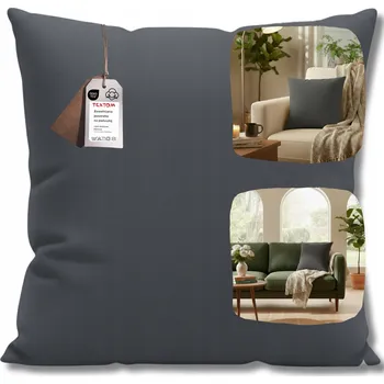 Povlečení POVLEČENÍ NA POLŠTÁŘ 40x40cm TMAVĚ ŠEDÉ BAVLNA 100% ZIP STYLOVÉ