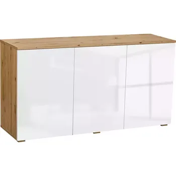 Kancelářská sestava Komoda 3D Como dub artisan+bílá lesk