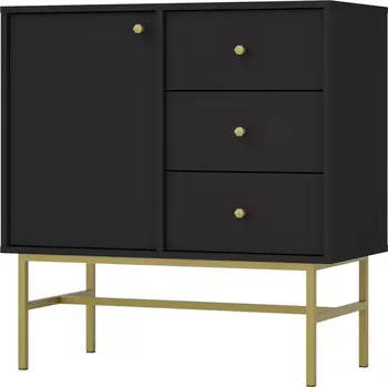 Kancelářská sestava Komoda Tokyo 3 1F 3S černý grafit 814