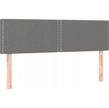 Čelo postele tmavě šedé 144 x 5 x 78/88 cm, čalouněné s nýty