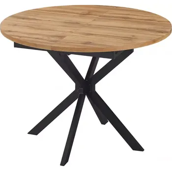 Jídelní set Rozkládací stůl Flint 100-135x100 přírodní/černá