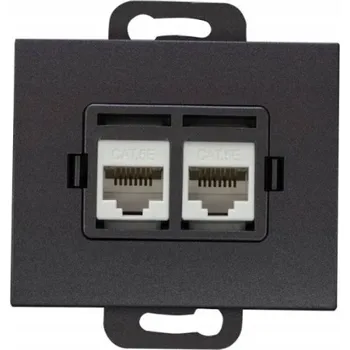 Elektrická zásuvka NOVA antracit Zásuvka RJ45 2x Cat. 5 nestíněná, GTP-20N LSA N antracit