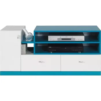 Obývací stěna TV Stolek Mobi 120 cm Bílá / tyrkysová