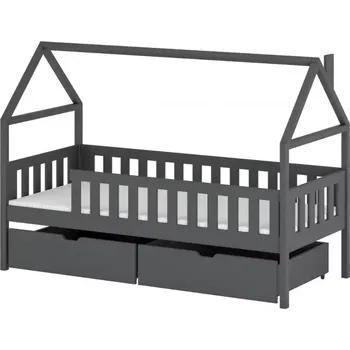 Ložnicová sestava Posteľ Domček Domi 80x160 graphite