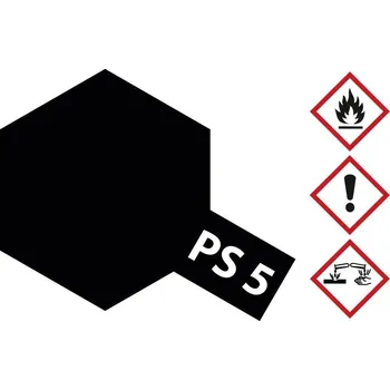 Modelářská barva Tamiya barva Lexan černá PS-5 nádoba se sprejem 100 ml