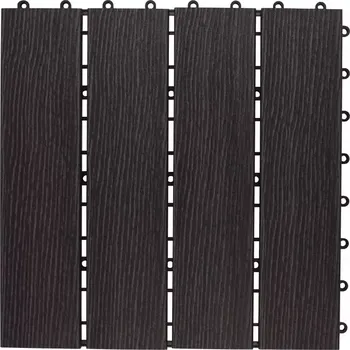 Terasové prkno Terasová dlaždice wpc tmavě hnědé dřevo 30x30cm