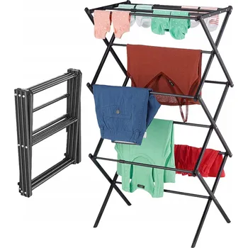 Sušák na prádlo ROZKLÁDACÍ VĚŠÁK NA OBLEČENÍ S 11 TYČEMI A 6 ÚROVNĚMI PRO ÚSPORU MÍSTA