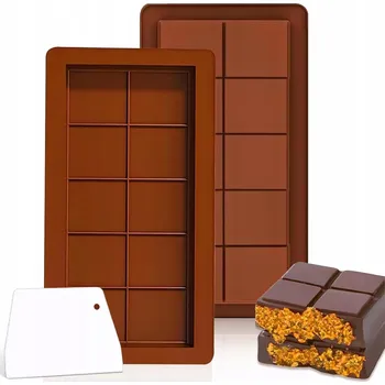 Forma na pečení 2x FORMA SILIKONOVÁ FORMA NA ČOKOLÁDU DUBAJSKÁ HNĚDÁ 25x13x2cm