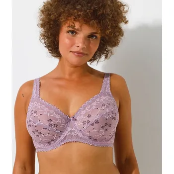 Podprsenka Blancheporte Krajková stahující podprsenka, s kosticemi fialová 95C