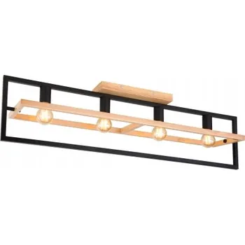 Stropní svítidlo ERICA 98 x 26 cm černé, přírodní 15575-4D