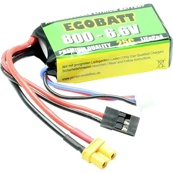 RC vybavení Pichler Modellbau 15142 akupack LiFe (modelářství), 6.6 V, 800 mAh, články 2, 25 C, Softcase, JR, XT30