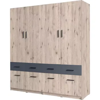 Kancelářská sestava Skříň Snow 05 4-D 8-S Wellington/Grafit