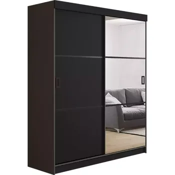 Kancelářská sestava Skříň Retro 138 3l Grafit / Přední Černá