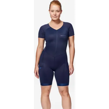 Dámský overall VAN RYSEL Dámská kombinéza s krátkým rukávem na triatlon tři funkce SD L MODRÁ