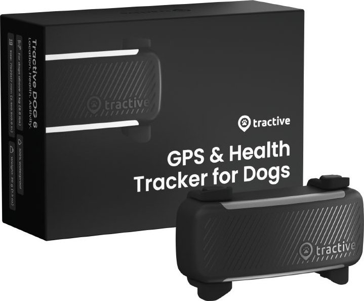 Tractive DOG 6 – GPS lokátor pro psy a monitor zdraví, černý