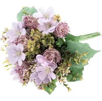 umělá květina Umělá kytice s eukalyptem růžová 33cm