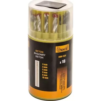 Vrták Vrtáky kov/dřevo/cihla, sada 18 ks, Condor