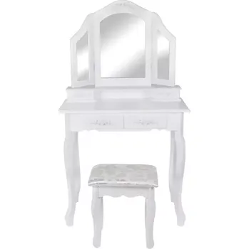 Toaletní stolek Toaletní stolek s taburetem ts06 bílý