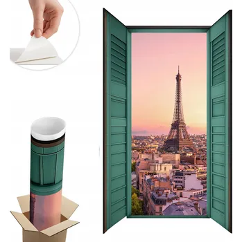 Fototapeta Fototapeta Velká samolepka na stěnu Samolepící Okno 36x60 cm Paříž