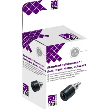 Krokosvorka TRU COMPONENTS sada laboratorních zástček zásuvka, vestavná vertikální černá 10 ks