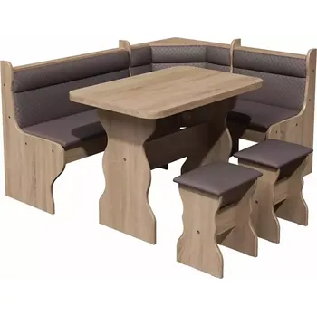 Jídelní set Rohová Sedací Souprava Merkury II Eko Dub Sonoma