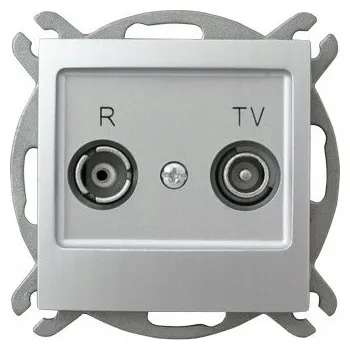 Elektrická zásuvka Anténní zásuvka nástěnná Ospel stříbrná