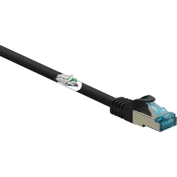 Datový kabel Renkforce RF-5047474 RJ45 síťové kabely, propojovací kabely CAT 6A S/FTP 5.00 m černá samozhášecí 1 ks