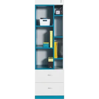 Dětský pokoj Regál Mobi 45 cm Bílá / tyrkysová