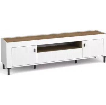 Obývací stěna TV Stolek Mossa M08 2D1S dub whisky/bíly mat