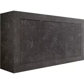 Předsíňová stěna Komoda Basic mramor šedá/antracit