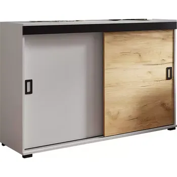 Kancelářská sestava Komoda Retro 120 Bílý/Craft +Černá Rukojeti