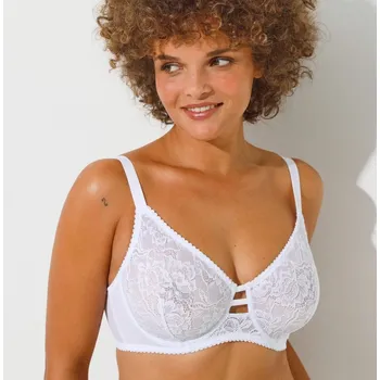 Podprsenka Blancheporte Sada 2 zmenšujících podprsenek z krajky, s kosticemi bílá+bílá 95C