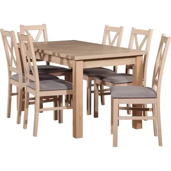 Jídelní set Jídelní Set Erazm 1+6 St28 140x80+40 +W113 Dub Sonoma