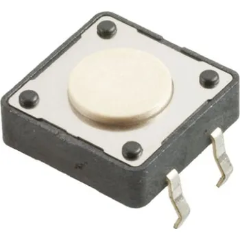 vypínač Dotykový spínač, barva ovladače: Bílá, typ ovladače: tlačítko Jednopólový jednopolohový (SPST) 50 mA při 12 V DC 4.3mm