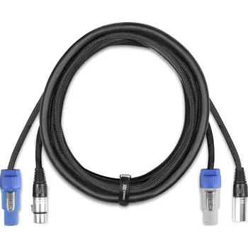 Audio kabel BeamZ Professional CX06-2 Light Combi Cable Powerconnector B - XLR M / Powerconnector A - XLR F 2M
