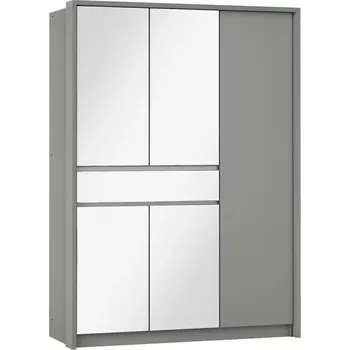 Kancelářská sestava Skříň Split 157 platinum/zrcadlo