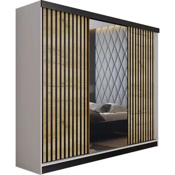 Ložnicová sestava Skříň Malani 200 L Bílý / Přední Crat Zlatý